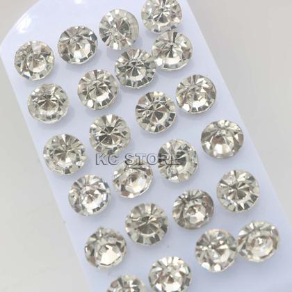 Imagem de Kit 12 Pares Brinco Trio  Ponto De Luz Tamanho 10mm atacado Strass Bijuterias cartela