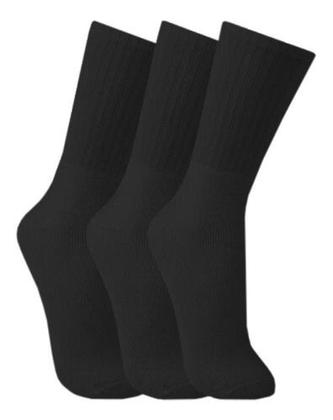 Imagem de Kit 12 pares de meia 6 preta e 6 branca cano alto veste do 38 ao 44