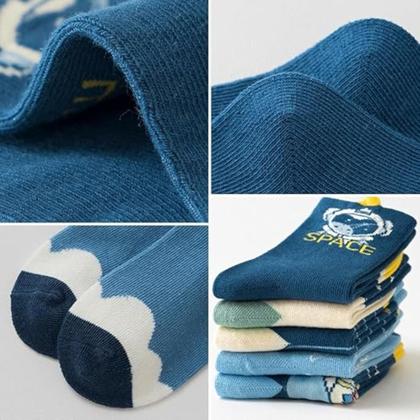 Imagem de Kit 12 Pares De Meia Infantil Cano Longo Menino 2, 4, 6, 8 e 12 anos Desenhos Divertidos Para Criança