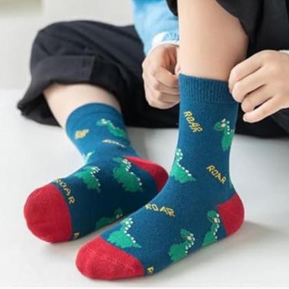 Imagem de Kit 12 Pares De Meia Infantil Cano Longo Menino 2, 4, 6, 8 e 12 anos Desenhos Divertidos Para Criança