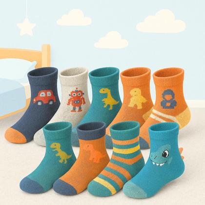 Imagem de Kit 12 Pares De Meia Infantil Cano Longo Menino 2, 4, 6, 8 e 12 anos Desenhos Divertidos Para Criança