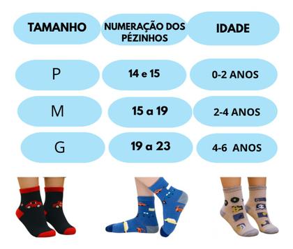 Imagem de Kit 12 Pares De Meia Infantil Meninos Poliéster