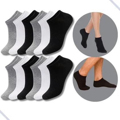 Imagem de Kit 12 Pares de Meia Soquete Masculino 39-43
