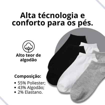 Imagem de Kit 12 Pares de Meia Soquete Masculino 39-43