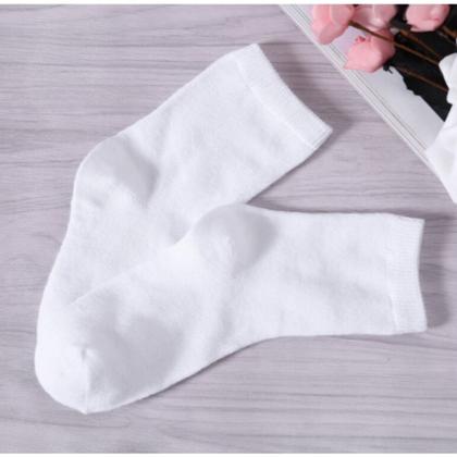 Imagem de Kit 12 Pares De Meias Algodão Infantil Menino/Menina Branca