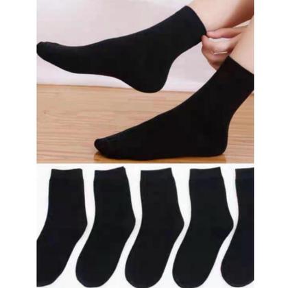 Imagem de Kit 12 Pares De Meias Algodão Infantil Menino/Menina Preta