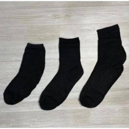 Imagem de Kit 12 Pares De Meias Algodão Infantil Menino/Menina Preta