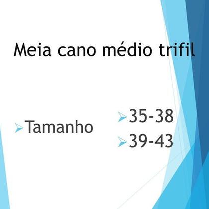 Imagem de Kit 12 Pares de Meias Esportivas Atoalhada Trifil Cano Medio 