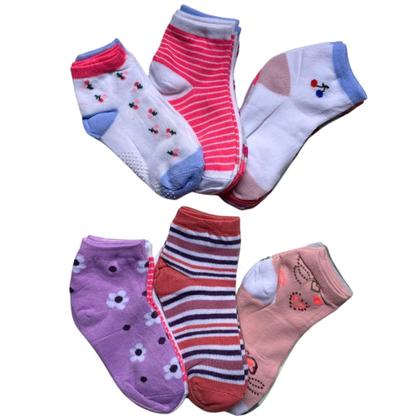 Imagem de Kit 12 Pares de Meias Infantis e Juvenis Meninas Conforto, Estilo e Cores Divertidas