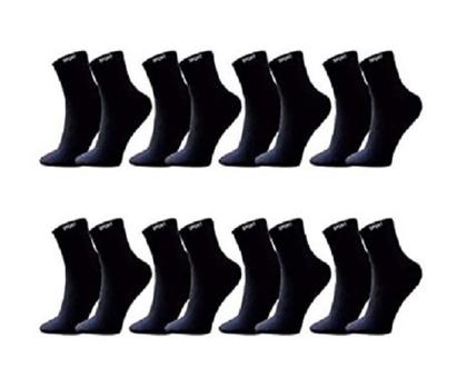 Imagem de Kit 12 Pares de Meias Pretas Cano Alto Longo Sport em Algodão