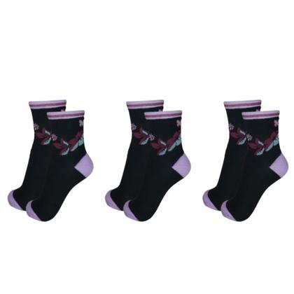 Imagem de Kit 12 Pares Meia Feminina Cano Médio Adulto Sortida Estampadas