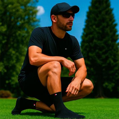 Imagem de Kit 12 Pares Meias Sandrini Cano Médio Algodão Esporte