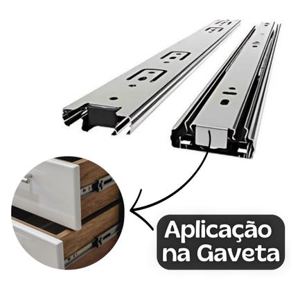 Imagem de Kit 12 Pares Par de Corrediça Telescópica 30x40 Rodinha rolamento móveis alta carga cozinha banheiro closet prateleira esferas de aço resistente