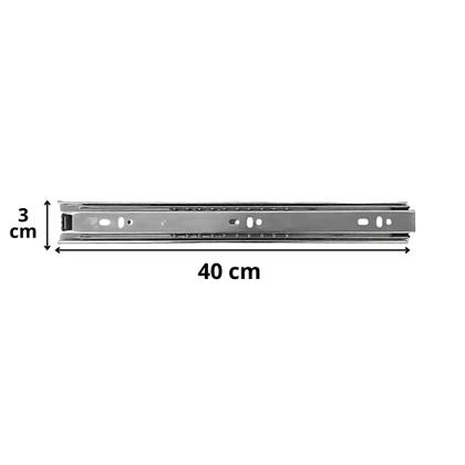 Imagem de Kit 12 Pares Par de Corrediça Telescópica 30x40 Rodinha rolamento móveis alta carga cozinha banheiro closet prateleira esferas de aço resistente