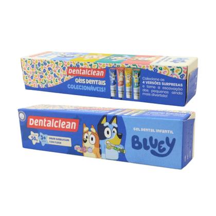Imagem de Kit 12 Pasta Dente Infantil Bluey Com Flúor 50G DentalClean