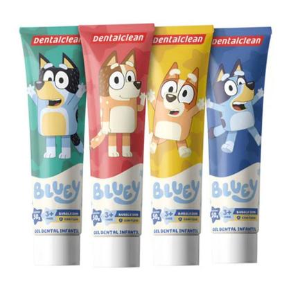 Imagem de Kit 12 Pasta Dente Infantil Bluey Com Flúor 50G DentalClean