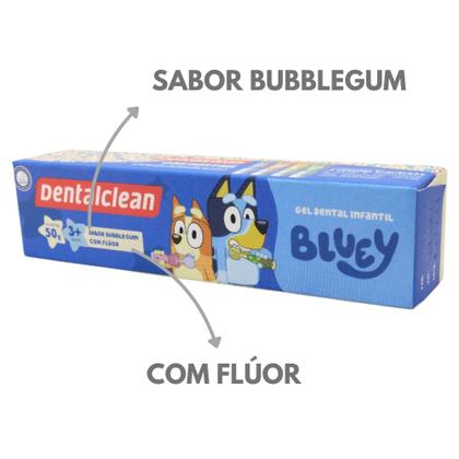 Imagem de Kit 12 Pasta Dente Infantil Bluey Com Flúor 50G DentalClean