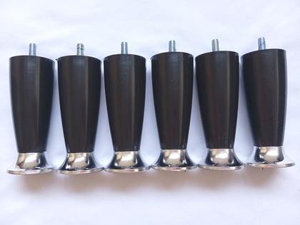 Imagem de Kit 12 Pé Cama Box Queen Bipart Baú Rubi Preto cromado 12cm