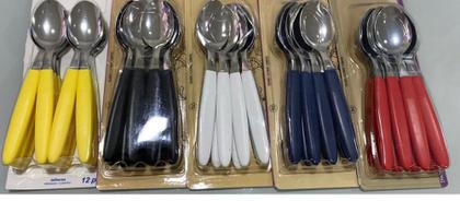 Imagem de Kit 12 peças de colheres de sopa inox cabo de plástico alta qualidade