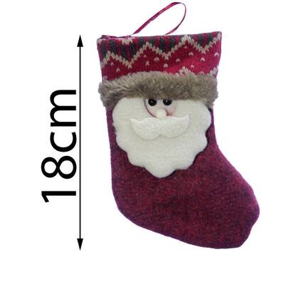 Imagem de Kit 12 Peças Decoração Natal Bota Meia Papai Noel Natalino 18cm