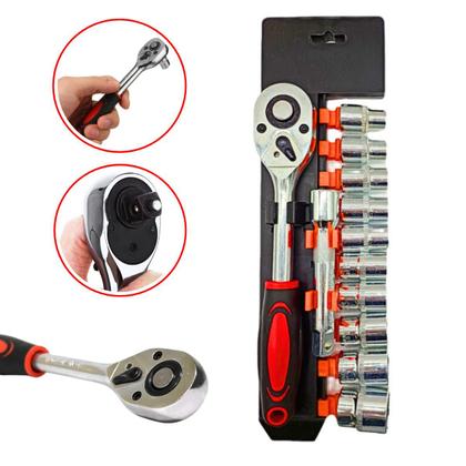 Imagem de Kit 12 Peças Jogo Soquete Chave Catraca Sextavado 1/4 Com 04 mm à 13 mm Com Extensor