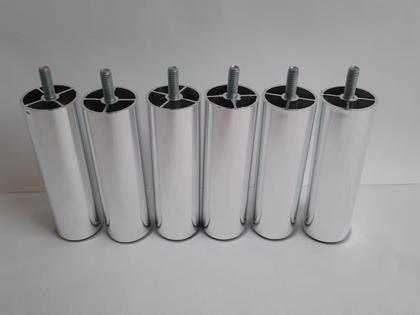 Imagem de Kit 12 Pés De Cama Box ou Baú Queen King Tubo Cromado 13cm