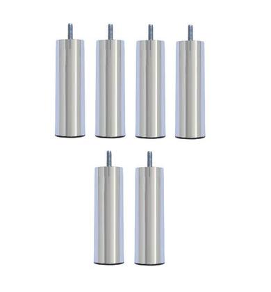 Imagem de Kit 12 Pés De Cama Box ou Baú Queen King Tubo Cromado 13cm