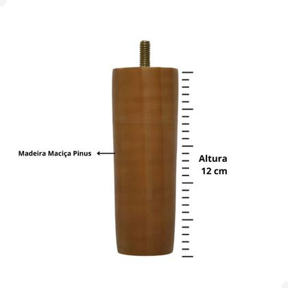 Imagem de Kit 12 Pés De Madeira Cama Box 12cm Casal King