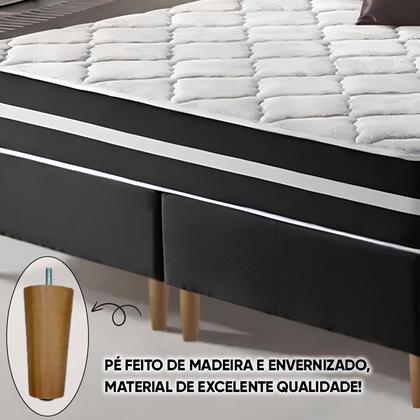 Imagem de Kit 12 Pés de Madeira para Cama Box King Queen Reforçado 12cm