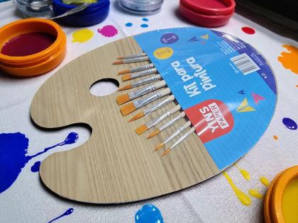 Imagem de Kit 12 Pincéis Artisticos e Paleta Gode Pontas Fina Chata