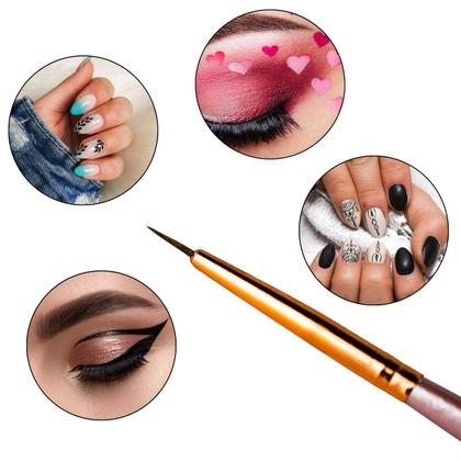 Imagem de Kit 12 Pinceis Ponta Fina Decoração Unhas Make Delineado