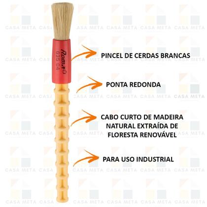 Imagem de Kit 12 Pincel p/Halogenantes Branca n.04 roma