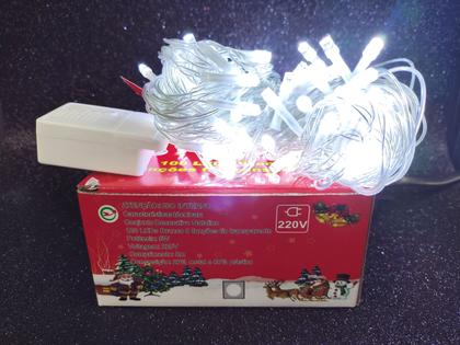 Imagem de Kit 12 pisca 100l 8 funções branco frio 8m fio transp