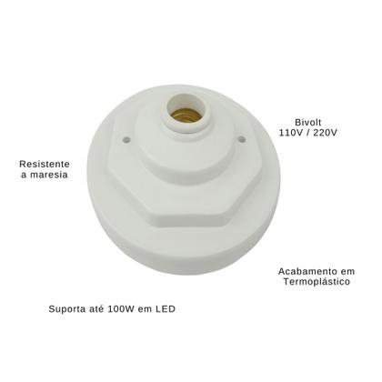 Imagem de Kit 12 Plafonier Decorativo Octolux E27 110v 220v Branco Preto