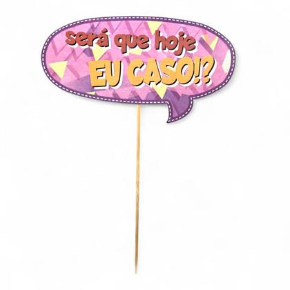 Imagem de Kit 12 Plaquinhas Festa Junina para Decoração com Palitos