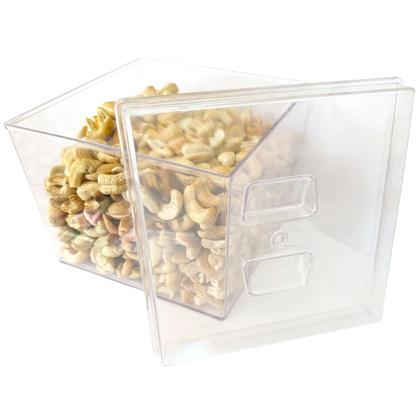 Imagem de Kit 12 Potes Acrílico Quadrado com Tampa 3,3l+ Conchas 300ml