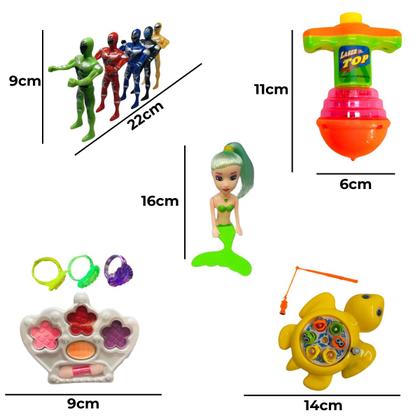 Imagem de kit 12 prendas festa junina para pescaria brinquedos infantil prêmio doação boneca carrinho para barraquinha 