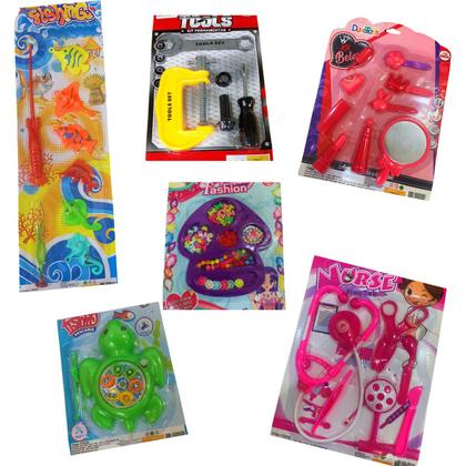 Imagem de kit 12 prendas festa junina para pescaria brinquedos infantil prêmio doação boneca carrinho para barraquinha 