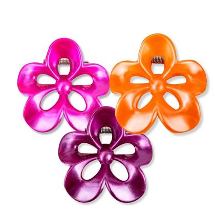 Imagem de Kit 12 Presilha Prendedor Acessório Cabelo Flor Perolada