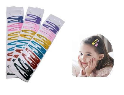 Imagem de Kit 12 Presilhas Cabelo Tic Tac 6,5cm Colorido Sortido