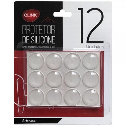 Imagem de Kit 12 Protetores Silicone Círculo Adesivo Anti Impacto Protetor Redondo Proteção Porta Armário Mesa