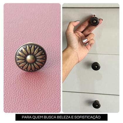 Imagem de Kit 12 Puxador de Gavetas Móveis Guarda Roupas Portas Armários Redondo Metal