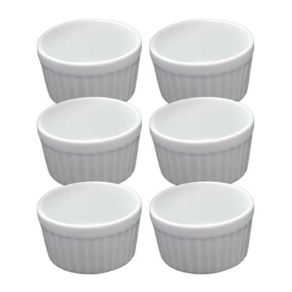 Imagem de Kit 12 Ramekin Medio 140 ml Ramequim Porcelana Canelado Molho Hotel Porta Molho