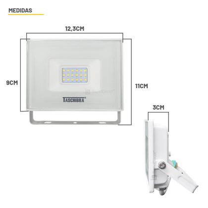 Imagem de Kit 12 Refletores Taschibra TR LED 20W Slim Branco