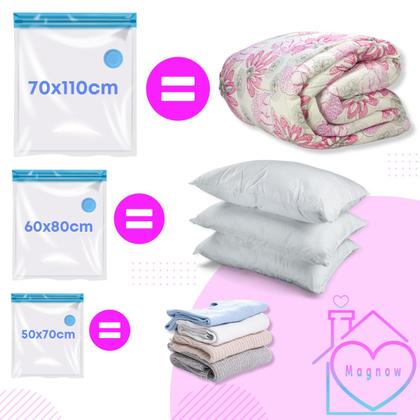 kit 12 Saco A Vacuo Vac Bag Com Bomba 50X60cm Viagem Mala - Magnow Imagem de kit 12 Saco A Vacuo Vac Bag Com Bomba 50X60cm Viagem Mala