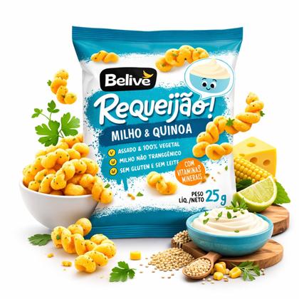 Imagem de Kit 12 Salgadinho BELIVE S/ Gluten Sabor Requeijão 25g