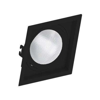 Imagem de Kit 12 Spot Embutir Quadrado Recuado Par30 Preto + Lâmpada Led 10w 2700k