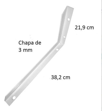 Imagem de Kit 12 Suporte Mão Francesa Reforçada 40Cm Branca