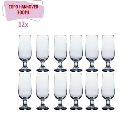 Imagem de Kit 12 Taça De vidro Chopp 300ml Hannover Cerveja Casa Linda