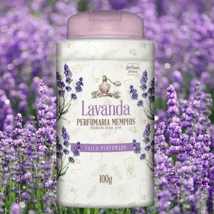 Imagem de Kit 12 Talco Perfumado Alma De Flores Lavanda 100G - Memphis